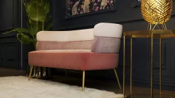 Sofy*KARE Design Sofa Sandwich 125 Cm Jasnoróżowa
