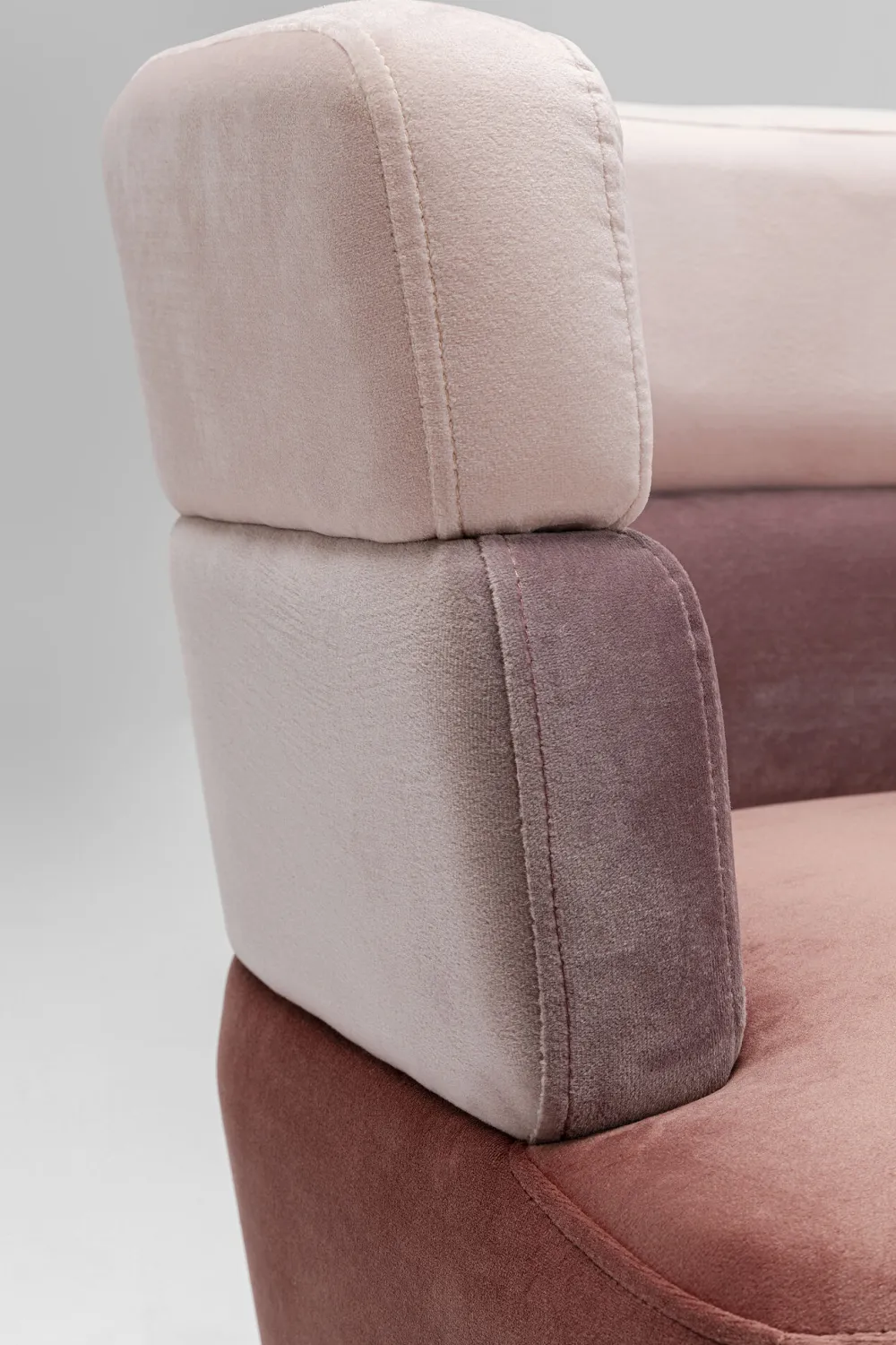 Sofy*KARE Design Sofa Sandwich 125 Cm Jasnoróżowa