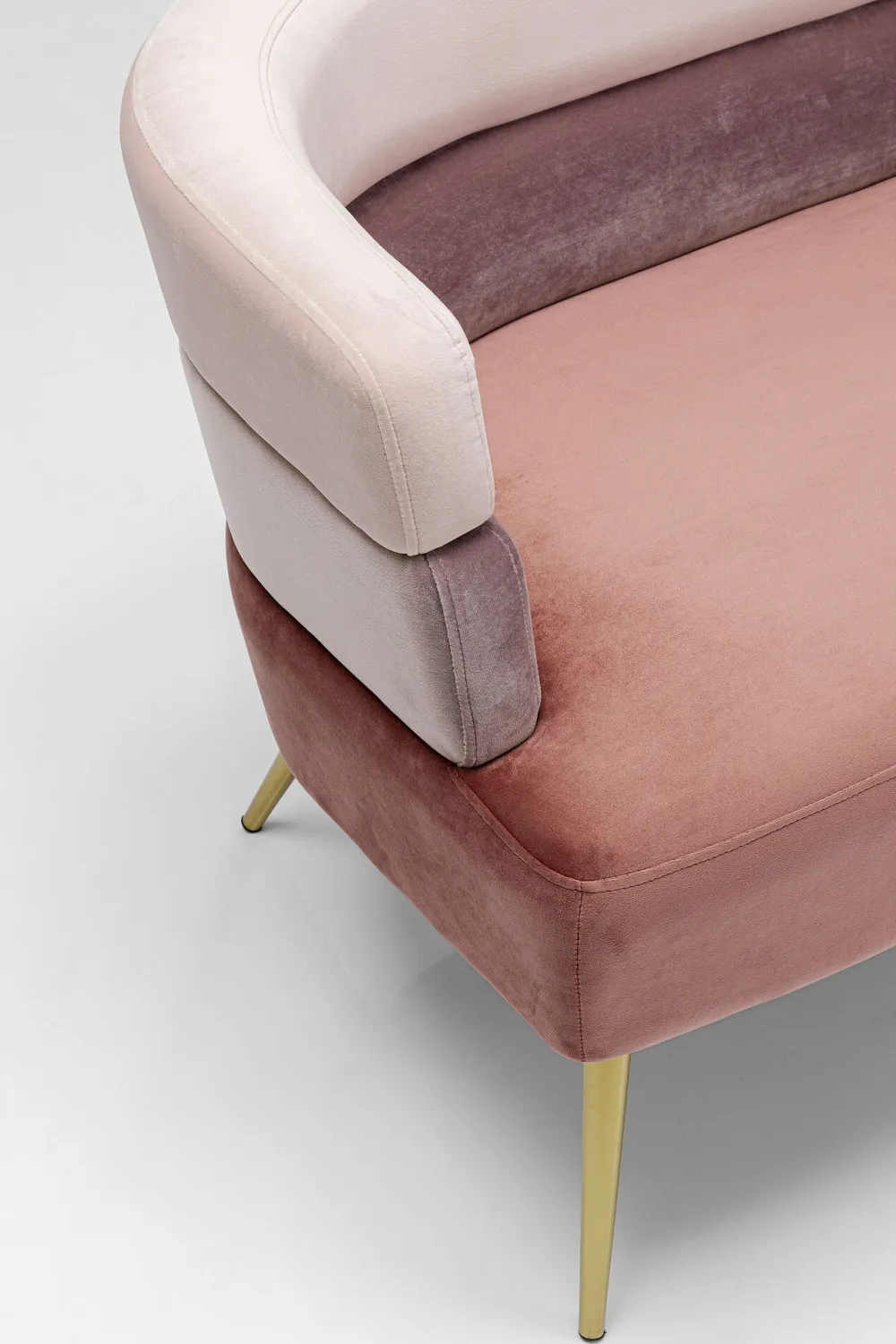 Sofy*KARE Design Sofa Sandwich 125 Cm Jasnoróżowa