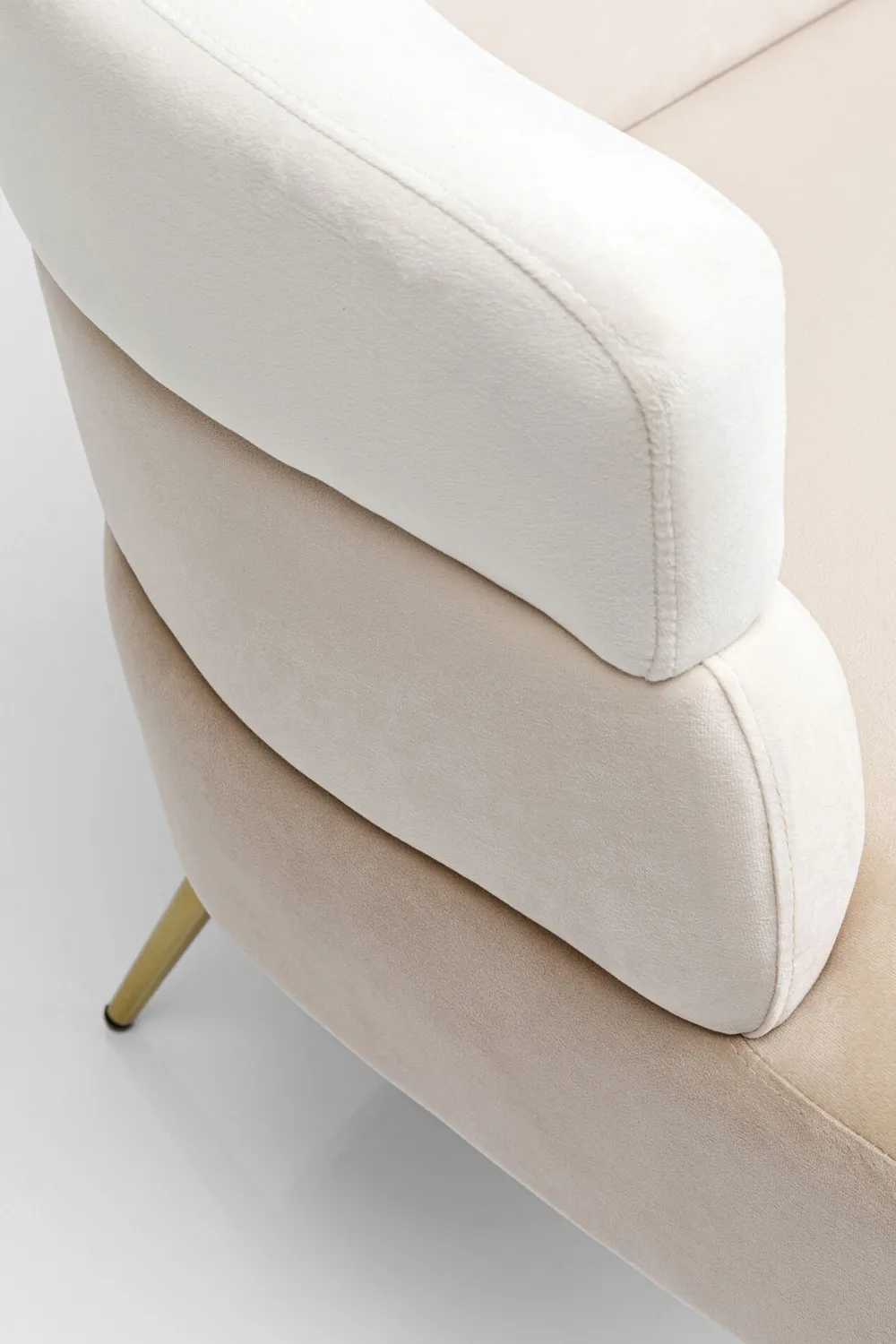 Sofy*KARE Design Sofa Sandwich 2 Os. 125 Cm Kremowo-beżowa