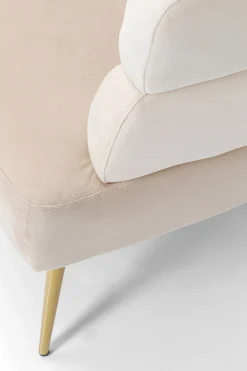 Sofy*KARE Design Sofa Sandwich 2 Os. 125 Cm Kremowo-beżowa