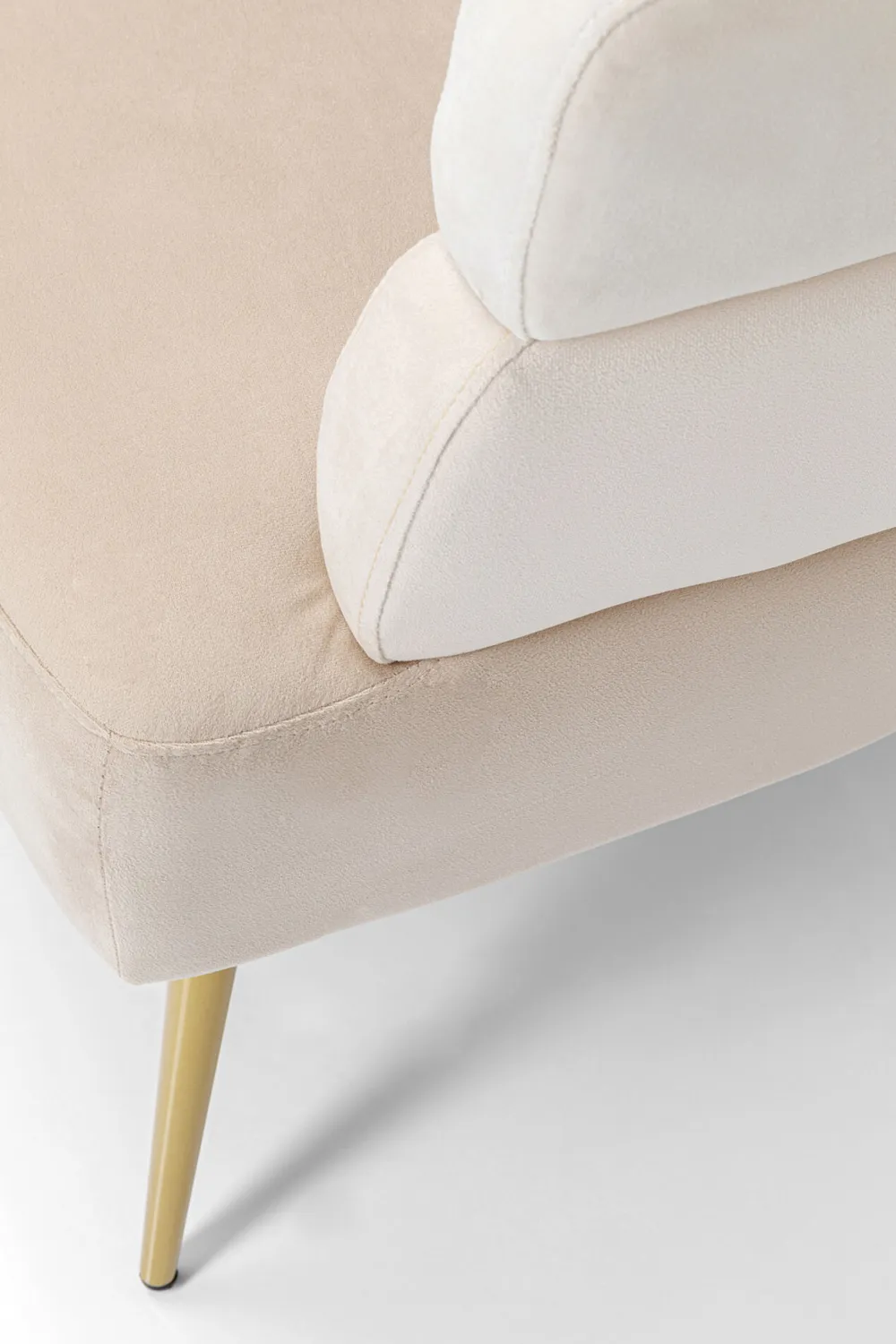 Sofy*KARE Design Sofa Sandwich 2 Os. 125 Cm Kremowo-beżowa