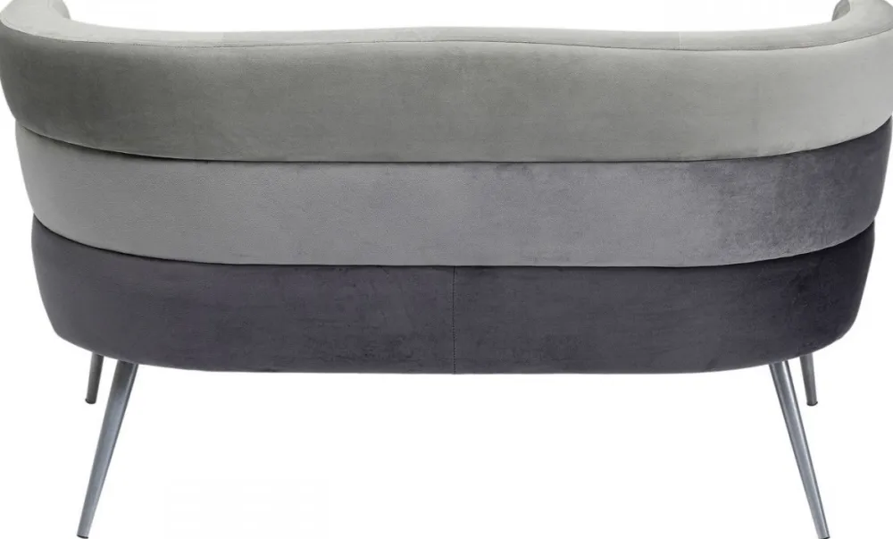 Sofy*KARE Design Sofa Sandwich 2 Os. 125 Cm Szara