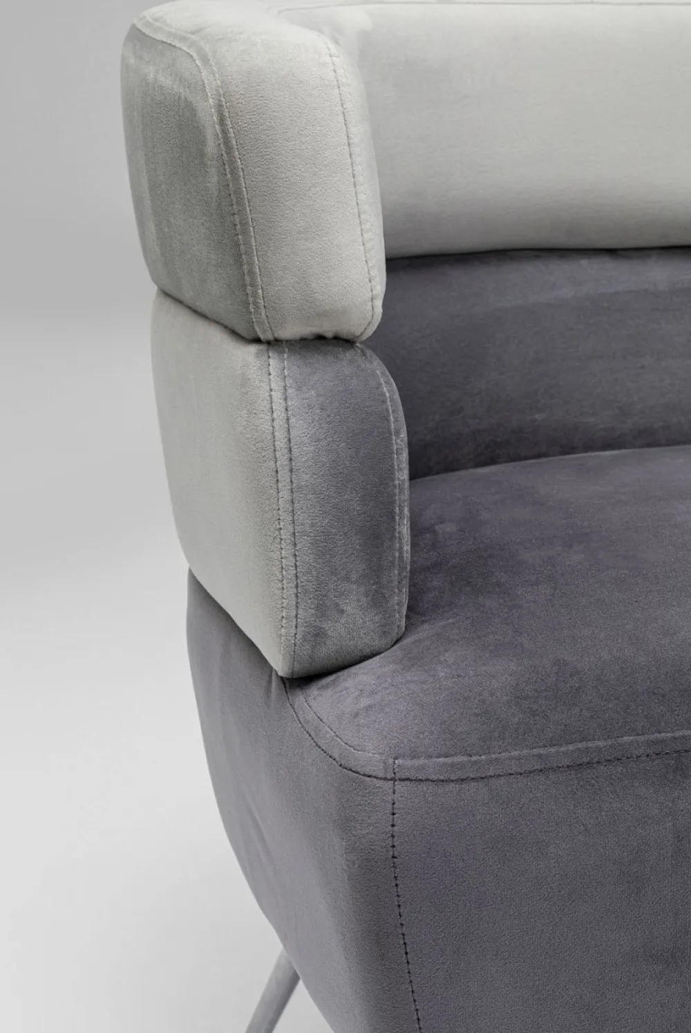 Sofy*KARE Design Sofa Sandwich 2 Os. 125 Cm Szara