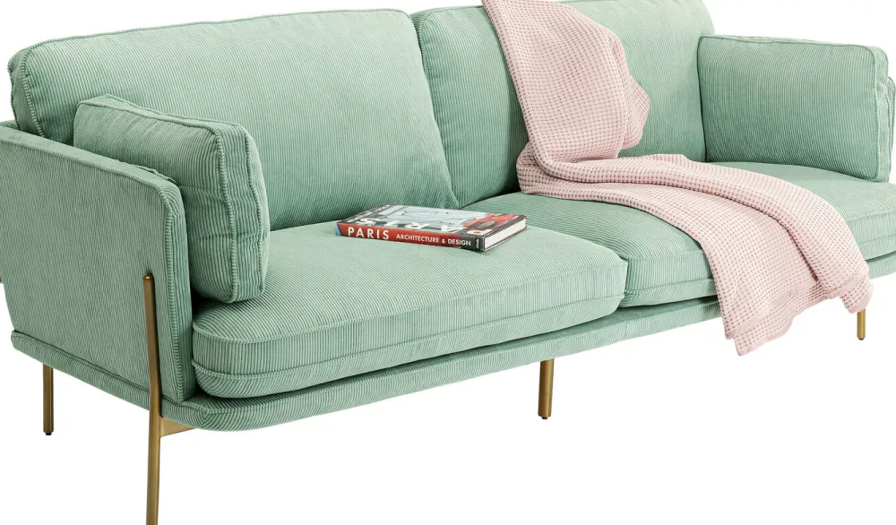 Sofy*KARE Design Sofa Shirly 3 Os. 221 Cm Miętowa