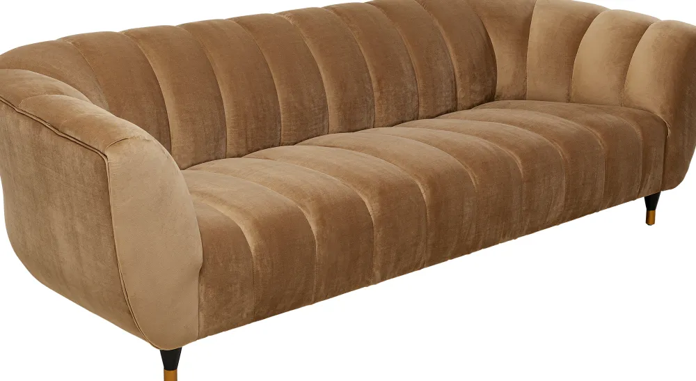 Sofy*KARE Design Sofa Spectra 245x71 Cm Brązowa Welurowa