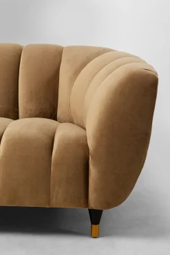 Sofy*KARE Design Sofa Spectra 245x71 Cm Brązowa Welurowa