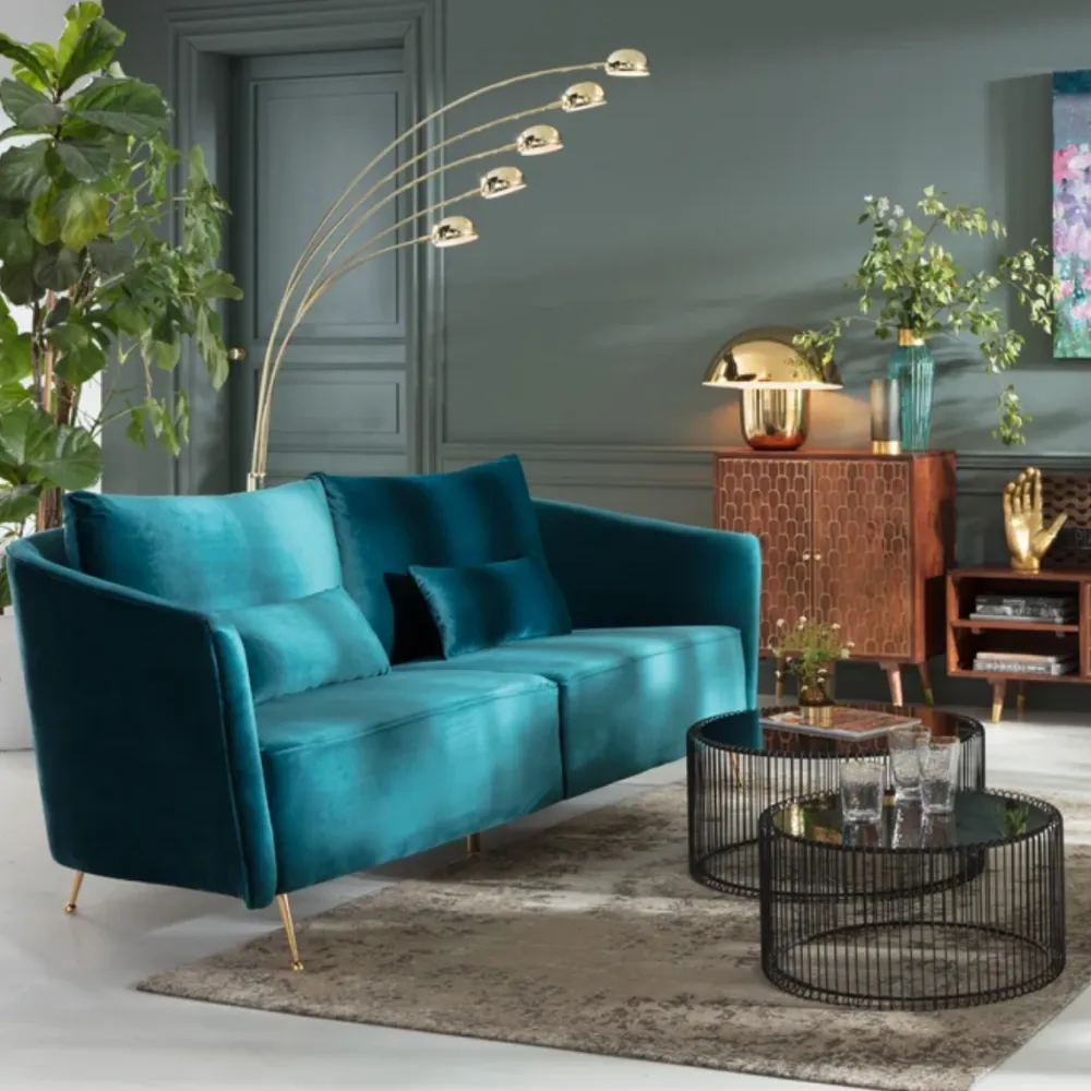 Sofy*KARE Design Sofa Vegas Forever 232x90 Cm Turkusowa