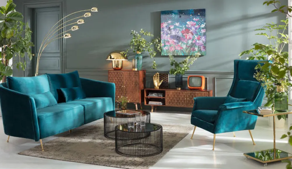 Sofy*KARE Design Sofa Vegas Forever 232x90 Cm Turkusowa