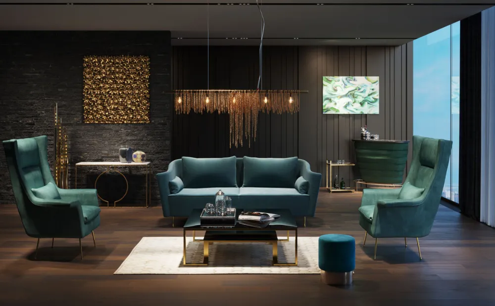 Sofy*KARE Design Sofa Vegas Forever 232x90 Cm Turkusowa