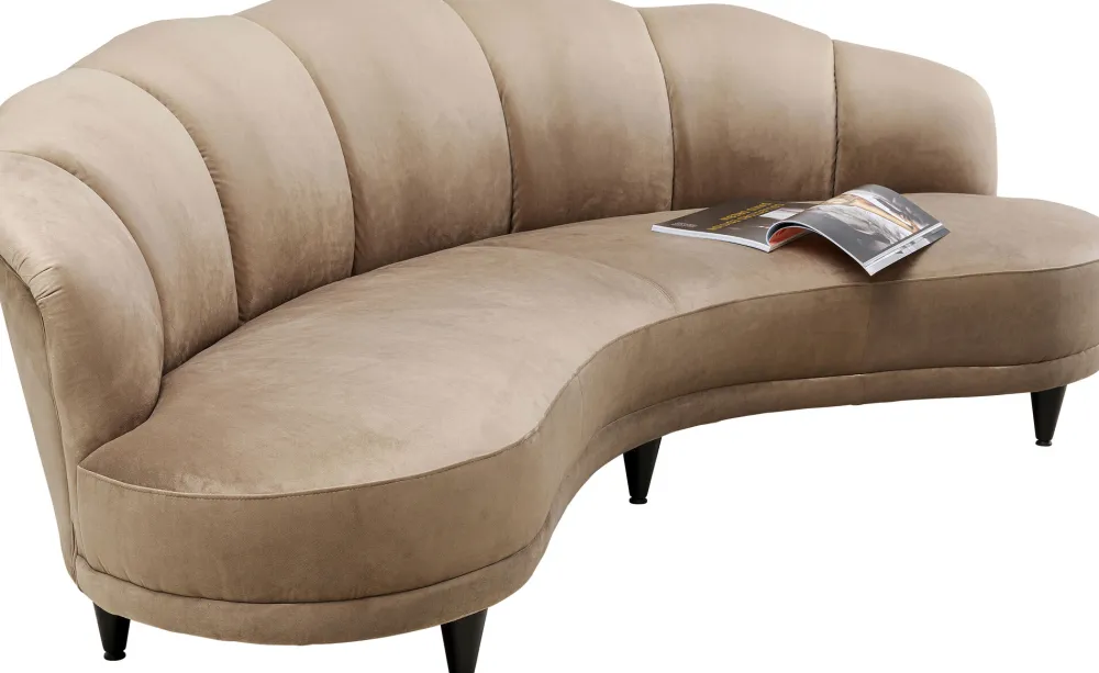 Sofy*KARE Design Sofa Welurowa 3-osobowa 233 Cm Beżowa