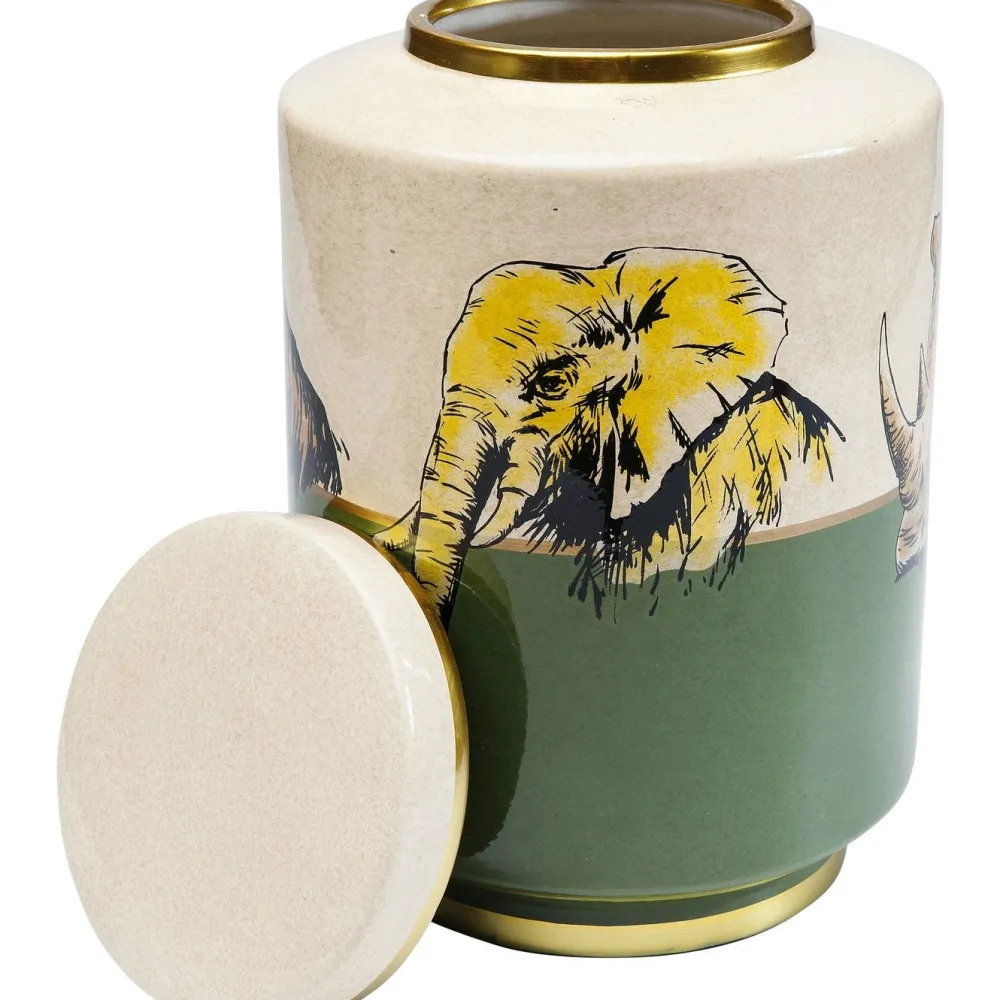 Akcesoria Do Kuchni*KARE Design Słoik Dekoracyjny Wild Life Ø22x33 Cm Kolorowy