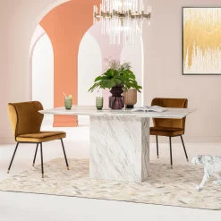 Stoły*KARE Design Stół Artistico Marble 160x90 Cm Biały