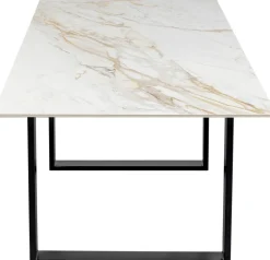 Stoły*KARE Design Stół Do Jadalni Blat Kamionkowy Nogi Czarne Stalowe 180x90 Cm