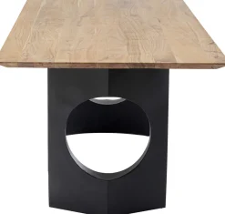 Stoły*KARE Design Stół Do Jadalni Blat Z Drewna Akacjowego Nogi Czarna Stal 180x90 Cm