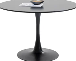 Stoły*KARE Design Stół Do Jadalni Czarny Blat MDF Noga Stalowa Ø110 Cm