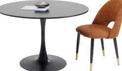 Stoły*KARE Design Stół Do Jadalni Czarny Blat MDF Noga Stalowa Ø110 Cm