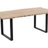 Stoły*KARE Design Stół Do Loftu 6-8 Osobowy Blat Z Drewna Akacjowego Nogi Czarne Stalowe 180x90 Cm