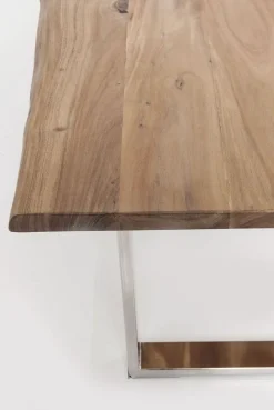 Stoły*KARE Design Stół Do Loftu 6-8 Osobowy Blat Z Drewna Akacjowego Nogi Czarne Stalowe 180x90 Cm