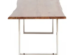 Stoły*KARE Design Stół Harmony Walnut 200x100 Cm Akacja Nogi Chromowe Matowe