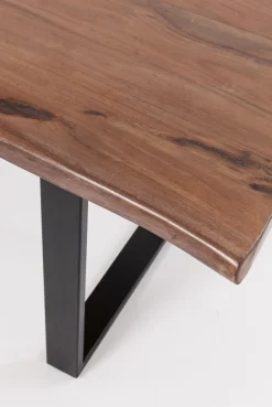 Stoły*KARE Design Stół Harmony Walnut 160x80 Cm Akacja Nogi Chromowe Matowe