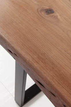 Stoły*KARE Design Stół Harmony Walnut 160x80 Cm Akacja Nogi Chromowe Matowe