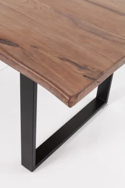 Stoły*KARE Design Stół Harmony Walnut 160x80 Cm Akacja Nogi Chromowe Matowe