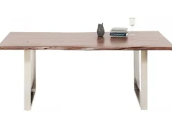 Stoły*KARE Design Stół Harmony Walnut 160x80 Cm Akacja Nogi Chromowe Matowe