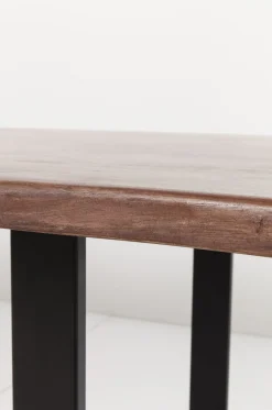 Stoły*KARE Design Stół Harmony Walnut 160x80 Cm Akacja Nogi Chromowe Matowe