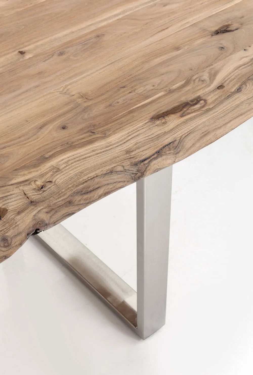 Stoły*KARE Design Stół Harmony 200x100 Cm Akacja Nogi Chromowe Matowe