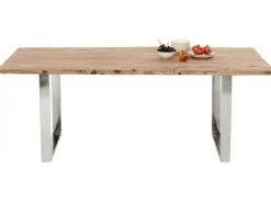 Stoły*KARE Design Stół Harmony 180x90 Cm Akacja Nogi Chromowe Matowe
