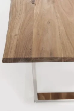 Stoły*KARE Design Stół Harmony 180x90 Cm Akacja Nogi Chromowe Matowe