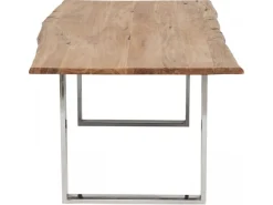 Stoły*KARE Design Stół Harmony 180x90 Cm Akacja Nogi Chromowe Matowe