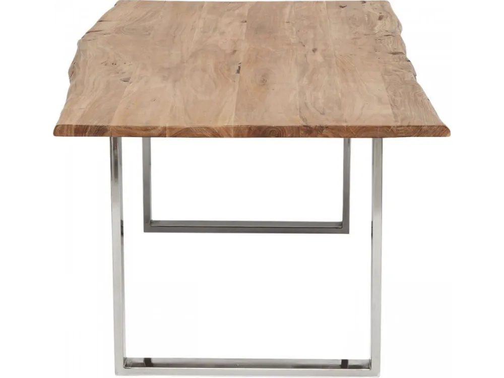 Stoły*KARE Design Stół Harmony 180x90 Cm Akacja Nogi Chromowe Matowe