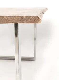 Stoły*KARE Design Stół Harmony 180x90 Cm Akacja Nogi Chromowe Matowe