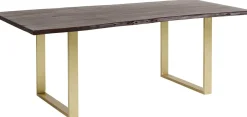 Stoły*KARE Design Stół Harmony 160x80 Cm Ciemnobrązowy - Nogi Złote