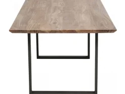 Stoły*KARE Design Stół Industrialny Do Jadani Z Drewnianym Blatem I Metalowymi Szarymi Nogami 200x100 Cm