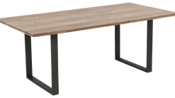 Stoły*KARE Design Stół Industrialny Do Jadani Z Drewnianym Blatem I Metalowymi Szarymi Nogami 160x80 Cm