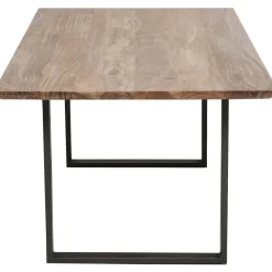 Stoły*KARE Design Stół Industrialny Do Jadani Z Drewnianym Blatem I Metalowymi Szarymi Nogami 160x80 Cm
