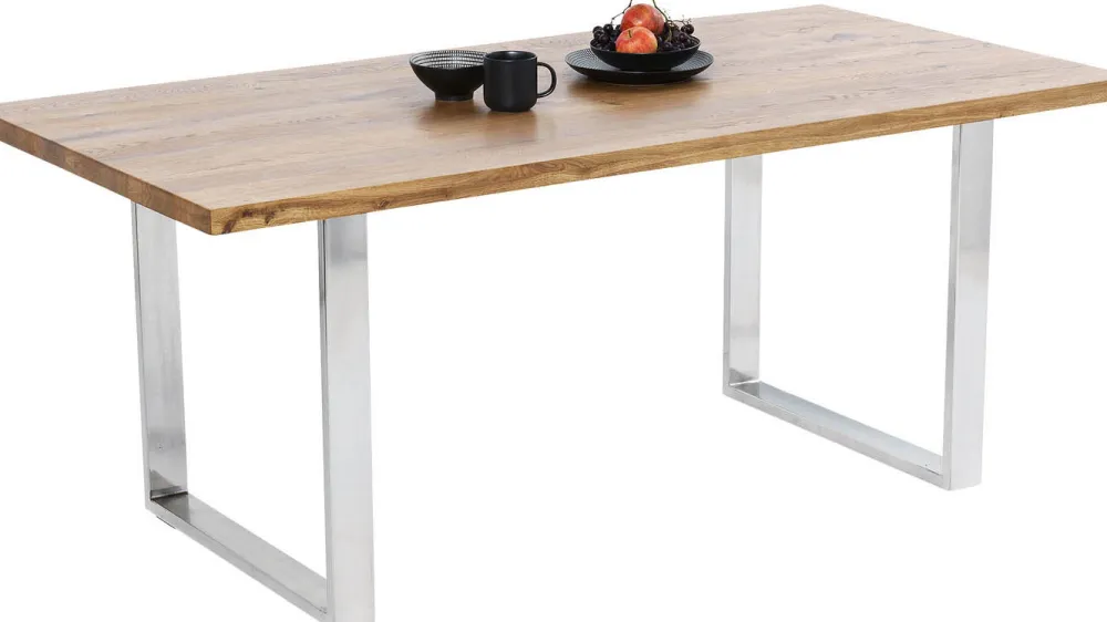 Stoły*KARE Design Stół Jackie 160x80 Cm Dąb - Nogi Chromowe