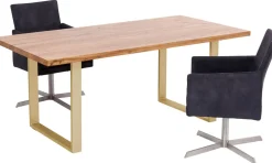 Stoły*KARE Design Stół Jackie 160x80 Cm Dąb - Nogi Złote