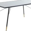 Stoły*KARE Design Stół La Gomera 160x80 Cm Grafitowy - Blat Szklany
