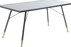 Stoły*KARE Design Stół La Gomera 160x80 Cm Grafitowy - Blat Szklany