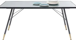 Stoły*KARE Design Stół La Gomera 160x80 Cm Grafitowy - Blat Szklany