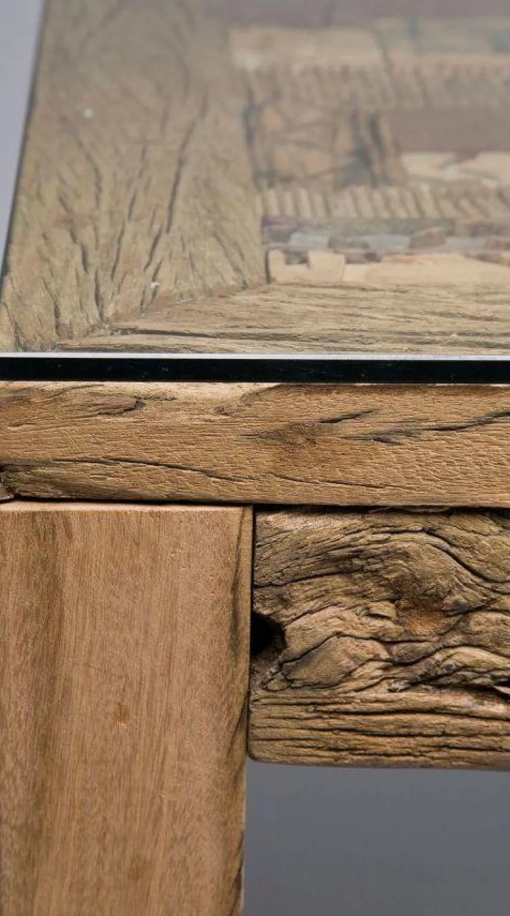 Stoły*KARE Design Stół Memory 160x80 Cm Drewniano-szklany