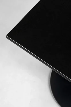 Stoły*KARE Design Stół Ogrodowy Czarny Blat Kwadratowy Granitowy 70x70 Cm
