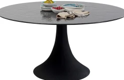 Stoły*KARE Design Stół Ogrodowy Czarny Ze Szklanym Blatem Ø150 Cm