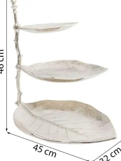 Pudełka Na Biżuterię*KARE Design Stojak Na Biżuterię Leaf 45x46 Cm Srebrny