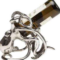 Stojaki Na Wino*KARE Design Stojak Na Wino Octopus 17x24 Cm Srebrny