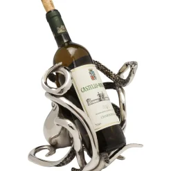 Stojaki Na Wino*KARE Design Stojak Na Wino Octopus 17x24 Cm Srebrny